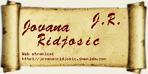 Jovana Riđošić vizit kartica